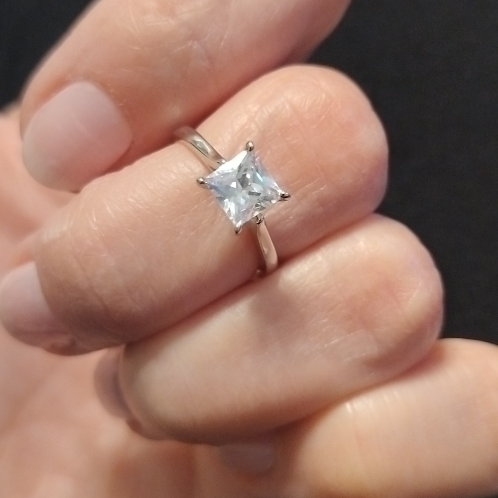 1.5 CT Cubic Zirconia Princess Cut Ring  NEW!